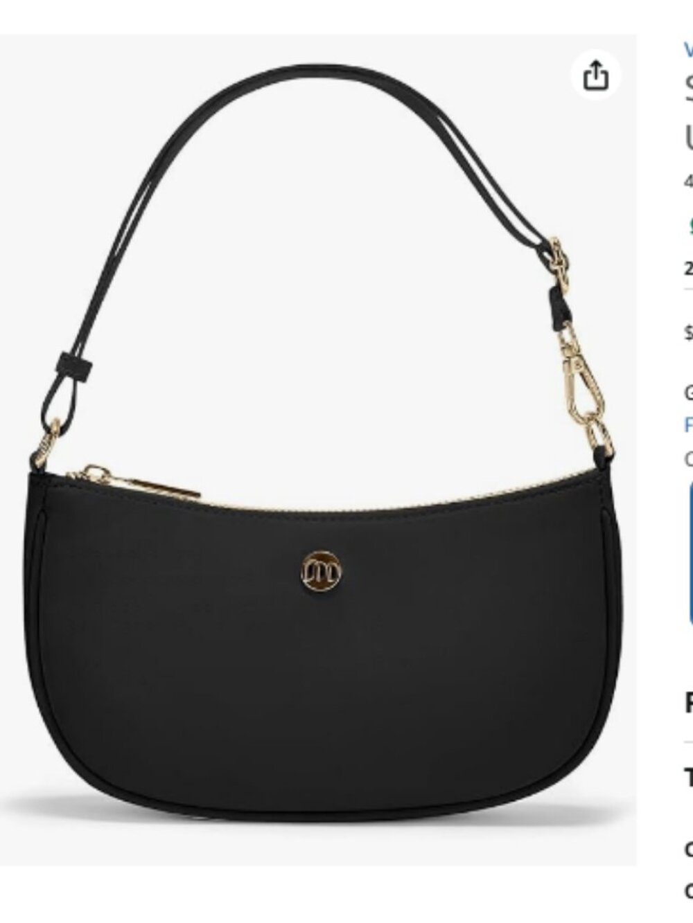 Women’s Crescent Shoulder Bag Mini Underarm Purse Adjustable Strap Handbag